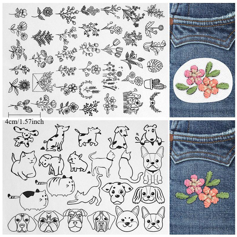 A Variety of Patterns Embroidery Cloth Stickers Hand Embroidery DIY Material Bag Hand Live Water Soluble Embroidery