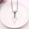 Men's  Design Matte Black Long Necklace with Arrow Pendant Jewelry Chain Hip Hop Punk Rock Christmas Halloween Gift