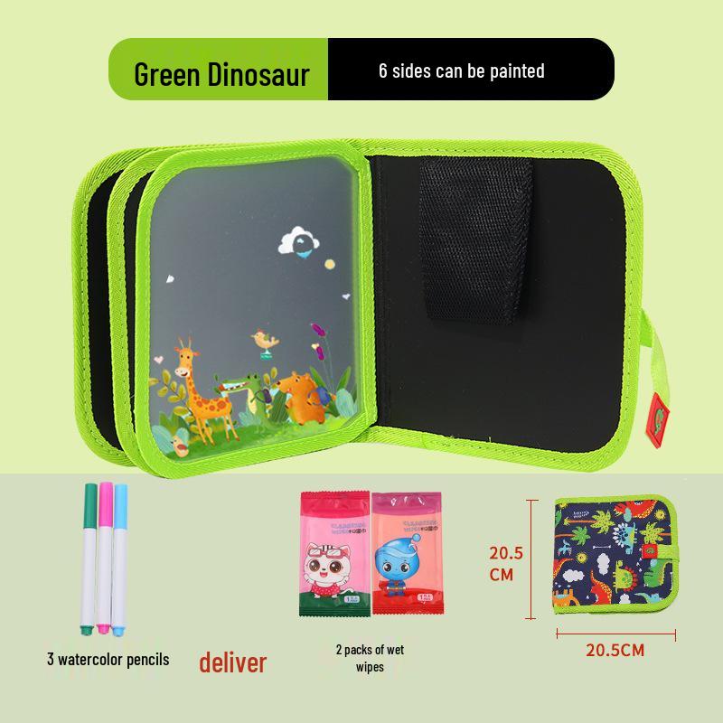 Erasable Children's Cartoon Watercolor Chalk Drawing Board & Coloring Book