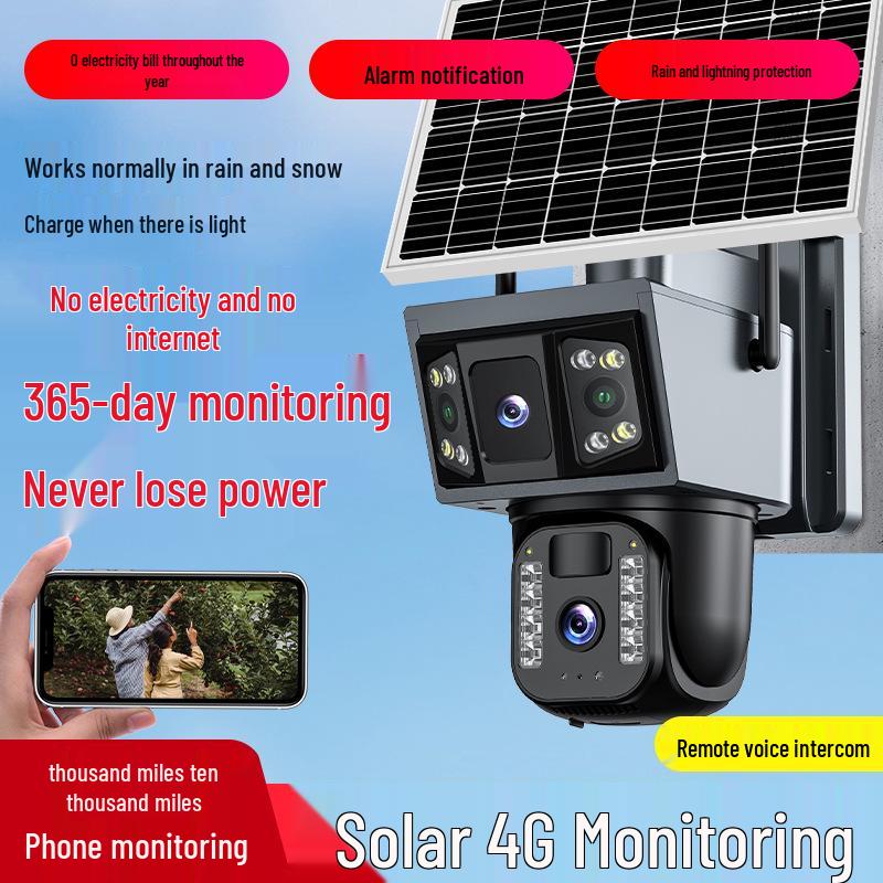 Solar-Powered 360° Outdoor Camera with Night Vision & Remote Mobile Monitoring