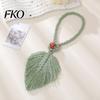 Hand-Knotted Curtain Strap Braided Leaf Tieback, Boho Cotton Rope Holder, Fringe Living Room Tieback Edge Knotted Draperies Holder for Bedroom