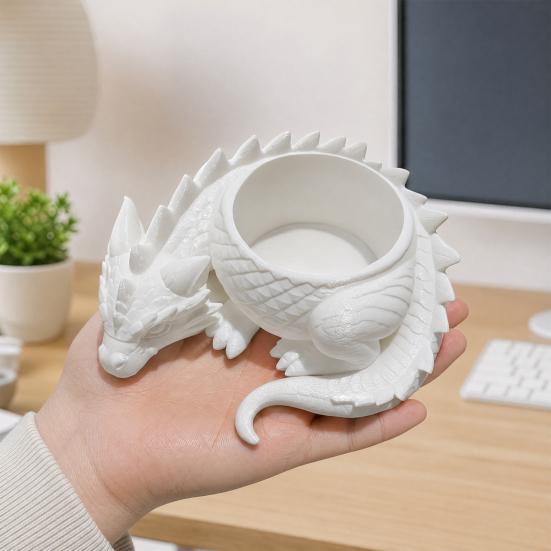 Цветочный горшок, напечатанный на 3D-принтере, Горшок-плантатор в сказочном стиле в форме дракона с вентилируемой конструкцией, Маленький контейнер для растений для домашнего декора
