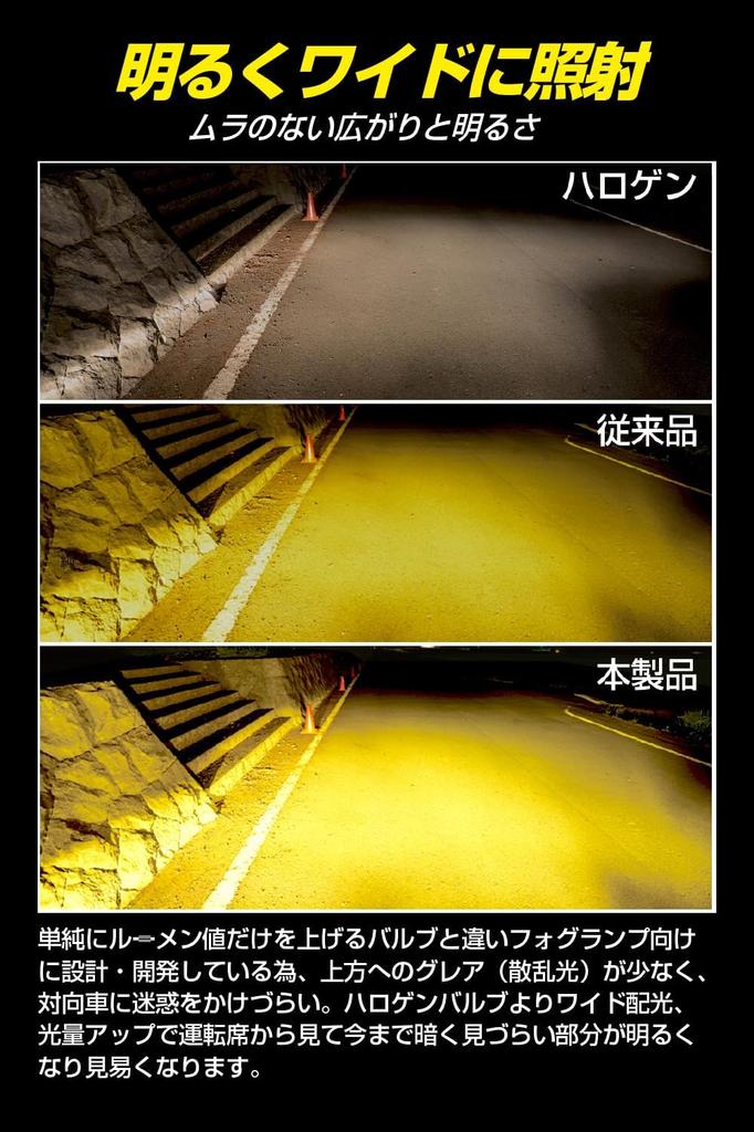 Базовая светодиодная лампа IPF для противотуманных фар H8 H11 H16, общий тип, интегрированный блок управления, глубокий желтый, экстремально желтый, 2400 К, 5200 люмен, модель M с высокими характеристиками