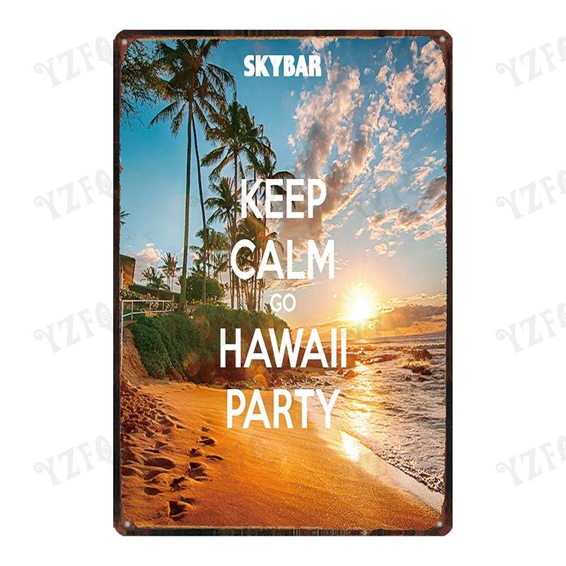 Aloha  Vintage Tin Sign Metal Plates For Wall Art Retro Home Living Room Decor Poster 30X20CM DU-4007A