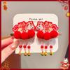 Cloth Japanese Kimono Headwear Tassels New Year Bow Hairpin Chinese Tassel Fan Hairpin  Women/Kids