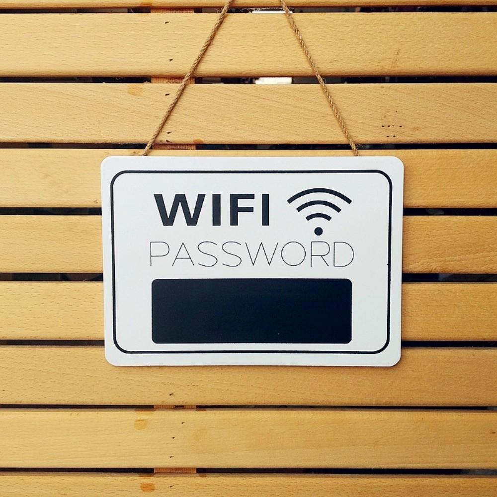 Деревянная WiFi Настенная Табличка Прямоугольная Многоразовая Меловая Доска Ретро WiFi Доска Серая 7.87*5.51 дюйма Меловая WiFi Табличка Декор Кафе