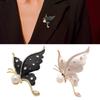 Elegant Butterfly Brooches Accessories Chic Butterfly Design Brooch with Rhinestones and Pearls for Women's Apparel