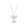 VIVIENNE WESTWOOD Серебряное колье 925 пробы с узором в виде банта Женское колье Розовое 1250952065-070