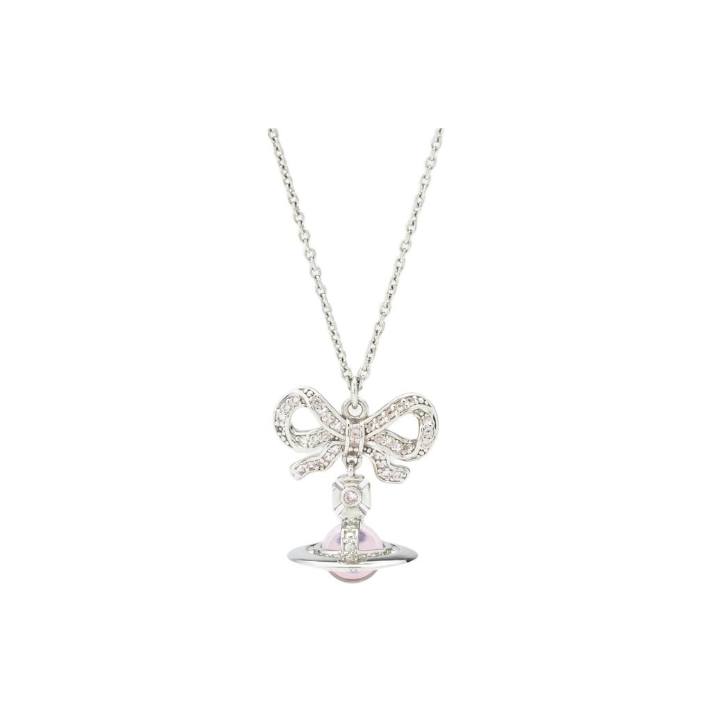 VIVIENNE WESTWOOD Серебряное колье 925 пробы с узором в виде банта Женское колье Розовое 1250952065-070
