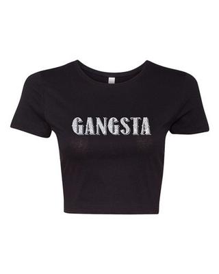 Кроп-топ Женский GANGSTA Гангстерский Стиль Swag Дерзкий Забавный Юмор DT Футболка Унисекс Футболка