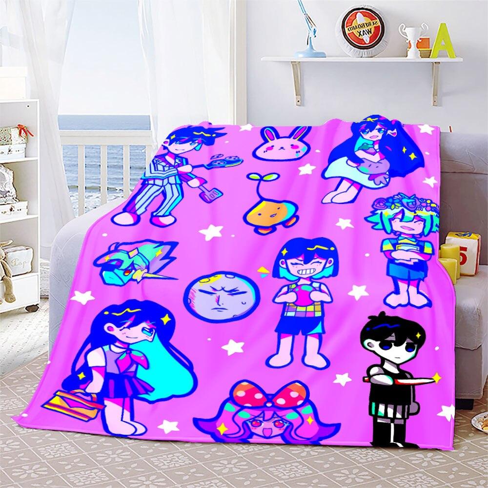 Одеяло для игры Omori, забавное фланелевое одеяло с котом Омори, мультяшными друзьями, для спальни, гостиной, покрывало для дивана, покрывало Omori