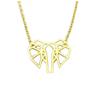 [Q6152] - Gold 'Origami' (elephant) Handcrafted Necklace - 15x12 Mm