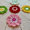 Handmade Crochet Flower Coaster Heat-Resistant Cup Mat for Mugs Glasses Soft