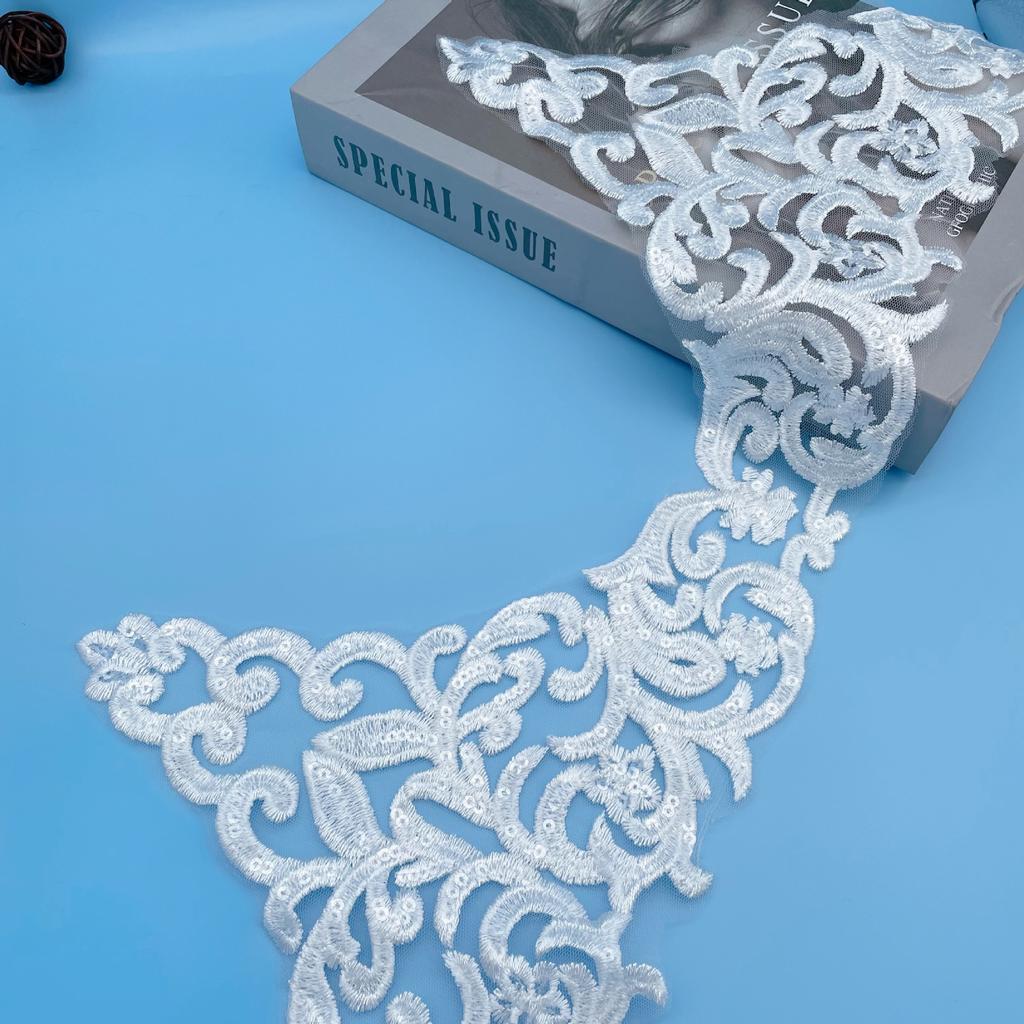 50Yard Bead Large Barcode Car Bone Heavy Industry Lace Fabric Clothing Accessories Polyester Silk Embroidery Lace