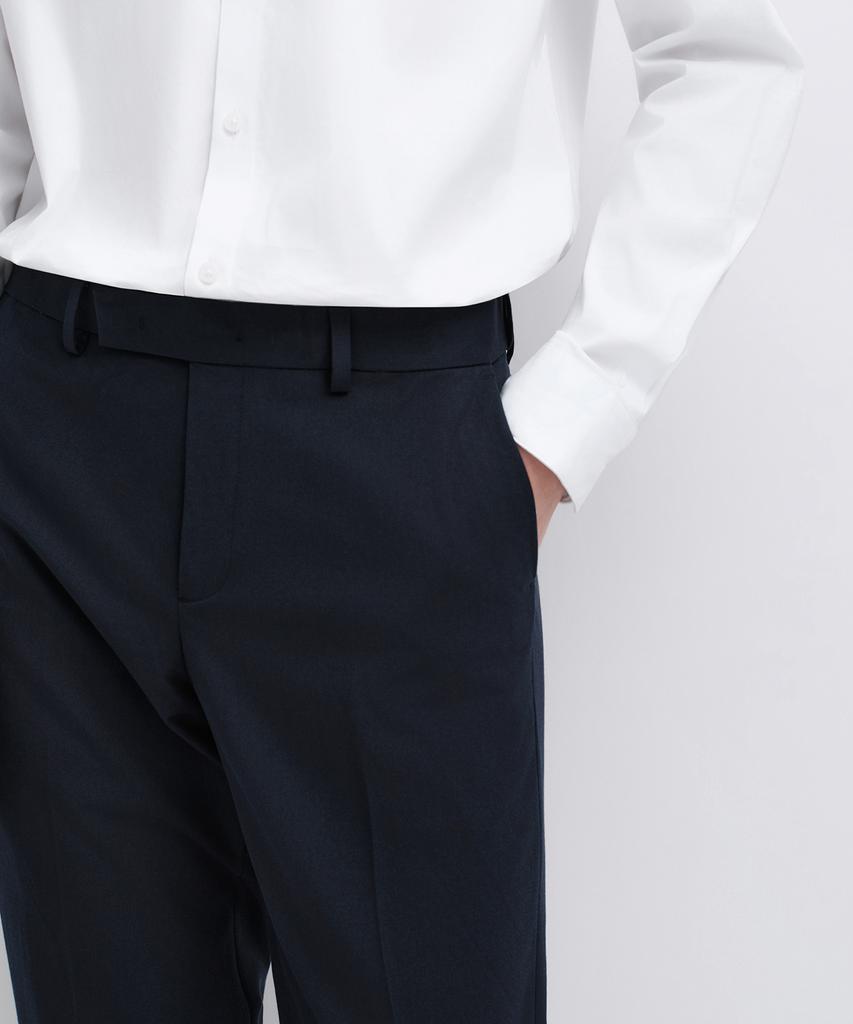 MUSINSA STANDARD Semi-Wide Hidden Banding Slacks [Navy]