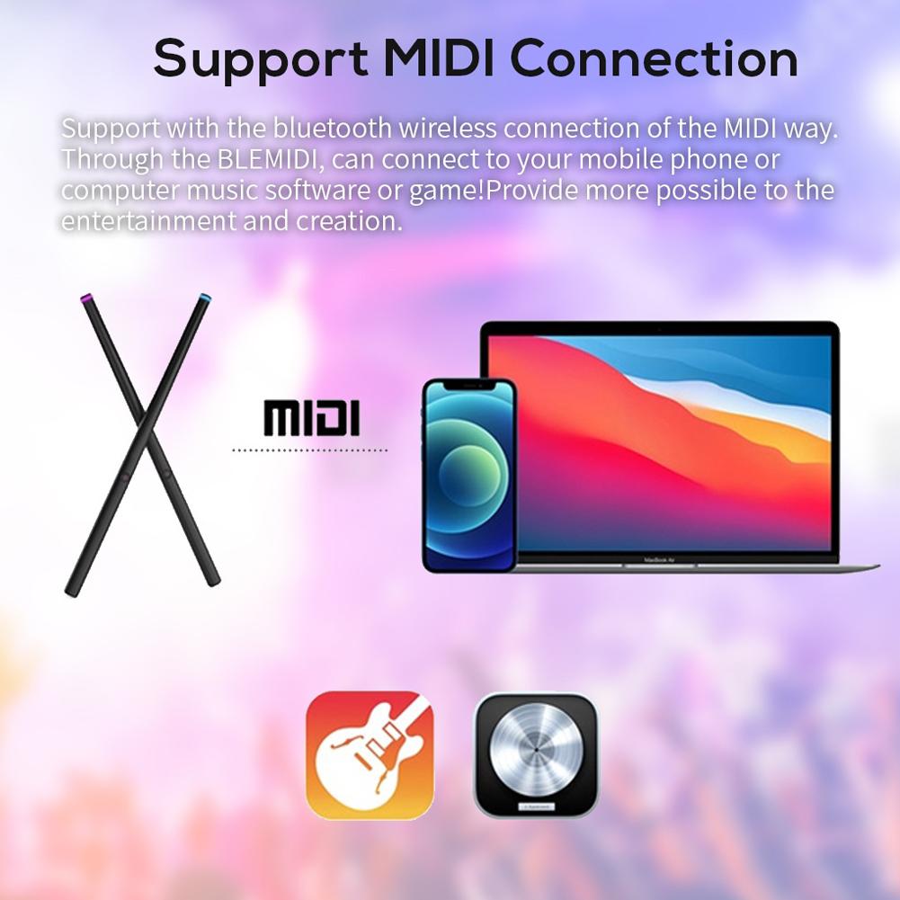 Соматосенсорный виртуальный набор ударных инструментов Электронные воздушные барабанные палочки Музыкальный инструмент Умный беспроводной портативный набор виртуальных барабанных палочек Микс