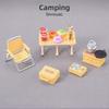Mini Camping Picnic Set Multicolors Folding Chair  Doll House Accessories