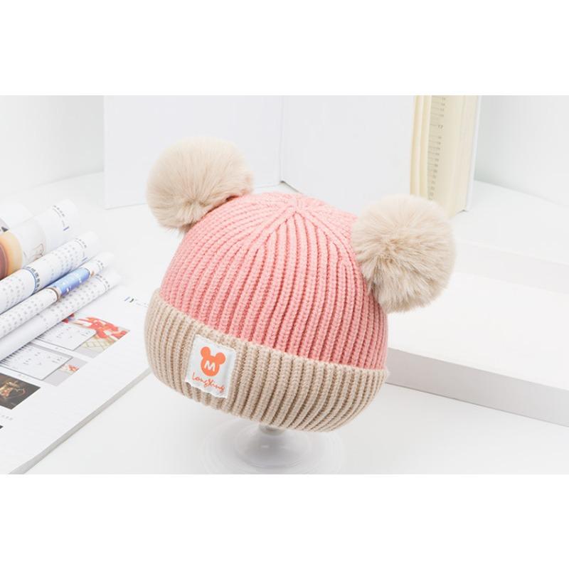 Детская шапка Осенне-зимняя детская шерстяная шапка Двухслойная детская вязаная шапка для мальчиков и девочек 1-3 лет Детская шапка для взрослых