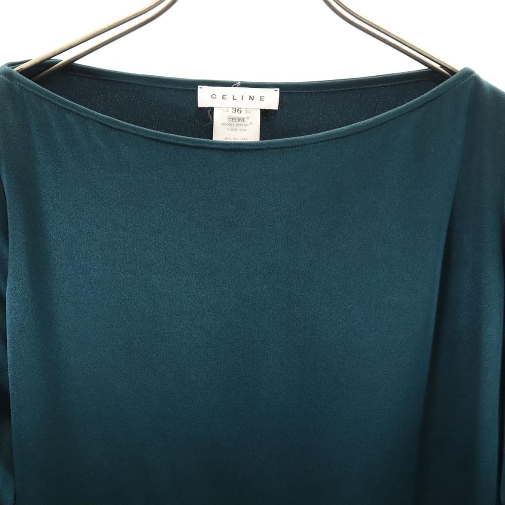 CELINE Made in France Long sleeve Boat neck Cut 36 Deep green tops Women Used