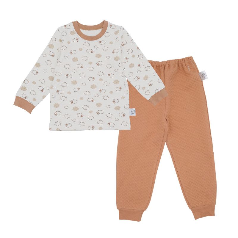 Autumn and Winter Pure Cotton Thermal Clothes Two-Piece Homewear Suit