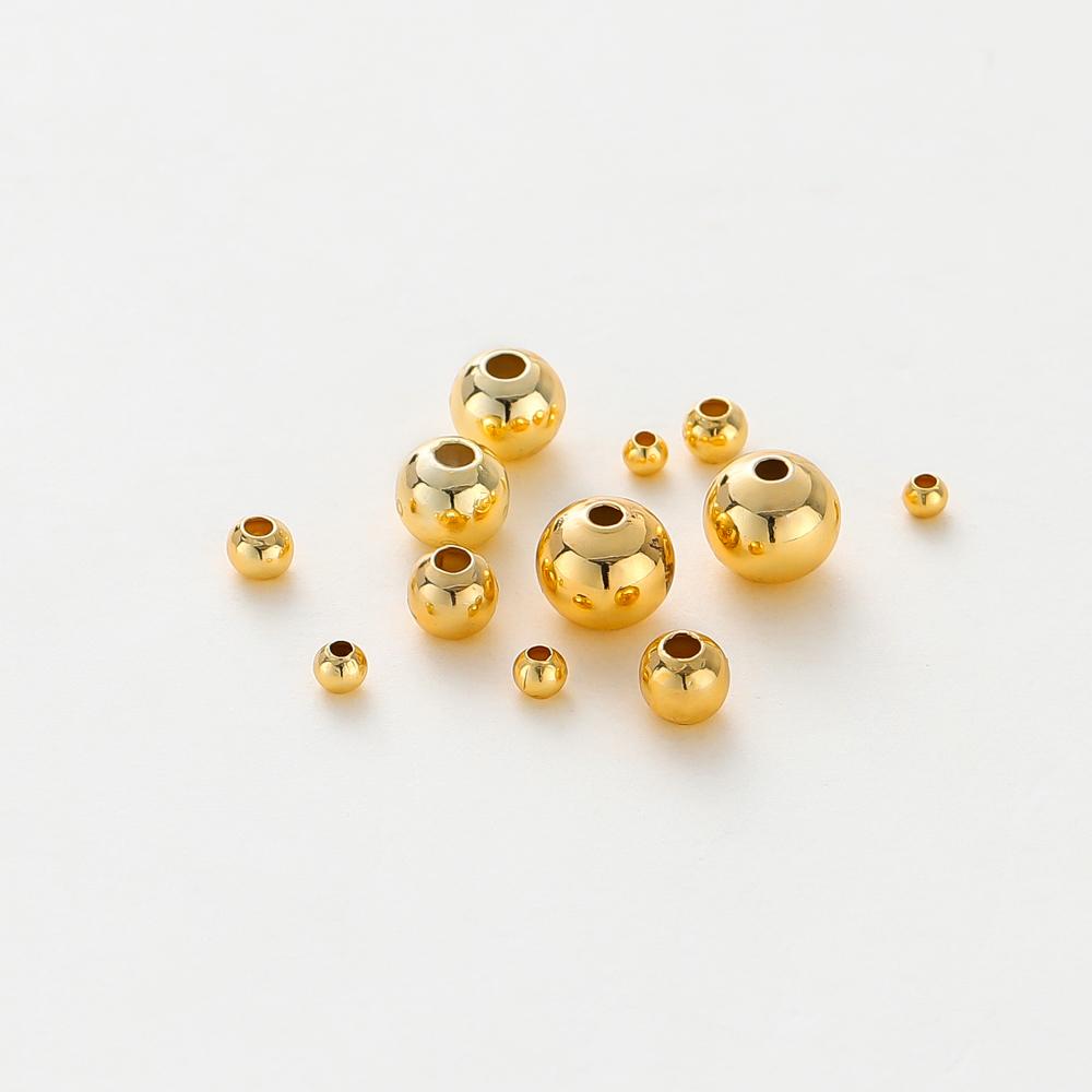 30-100 шт. Латунь с покрытием 14K/18K золотого цвета, 2/2,5/3/4/5/6 мм, разделительные бусины для изготовления украшений, аксессуары, фурнитура, оптом