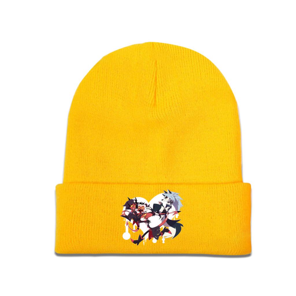 Helluva Boss Blitzo Loona Moxxie Knitted Caps for Women Unisex Skullies Beanies Autumn Winter Hats Cartoon Anime Casual Melon Cap