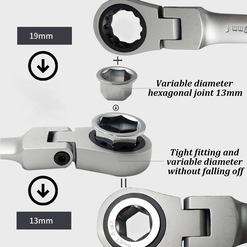 6 в 1 многофункциональный динамометрический ключ с двойной головкой и реверсивным храповым механизмом, набор гаечных ключей, складной гаечный ключ с трещоткой из хром-ванадиевой стали