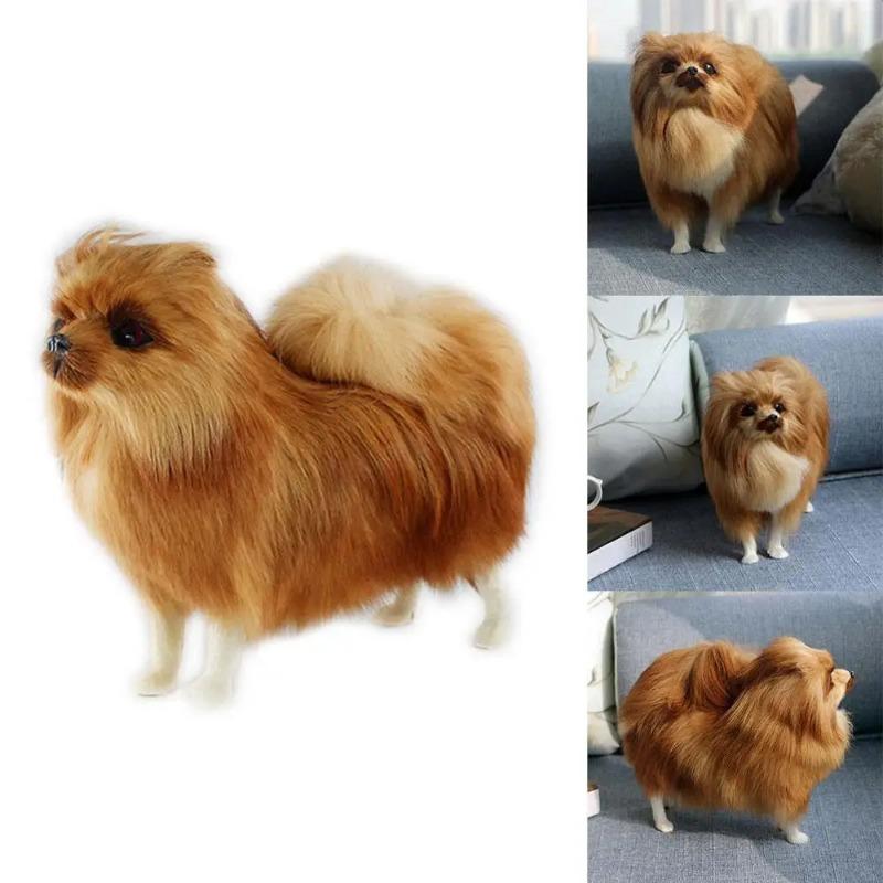 Realistic Pomeranian Simulation Toy Dog Puppy Lifelike Companion Toy Handcrafted Drop Dog Pet Toys Simulation Stuffed Shipp G7D7