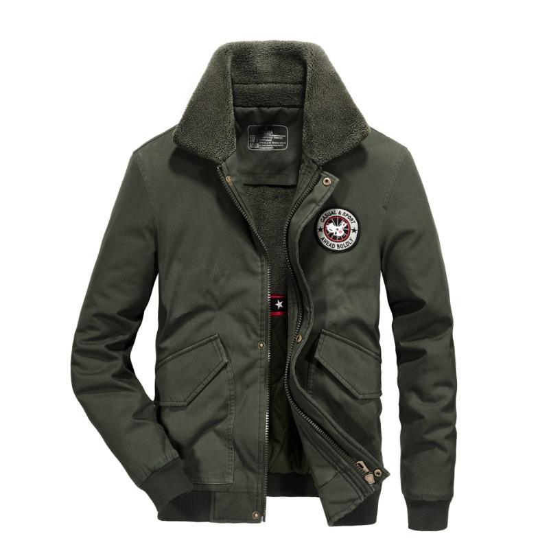 Повседневная мужская свободная куртка больших размеров для среднего возраста с хлопковой подкладкой, зимняя куртка с хлопковой подкладкой