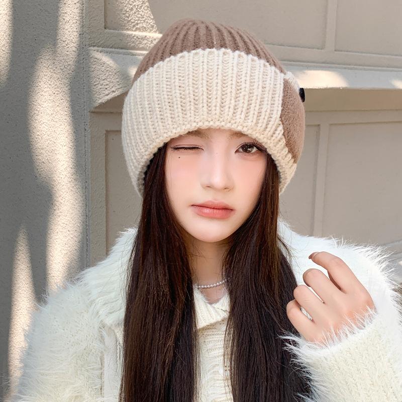 Шапка женская японского дизайна Sense зимняя теплая вязаная шерстяная шапка модная универсальная шапка-пуловер