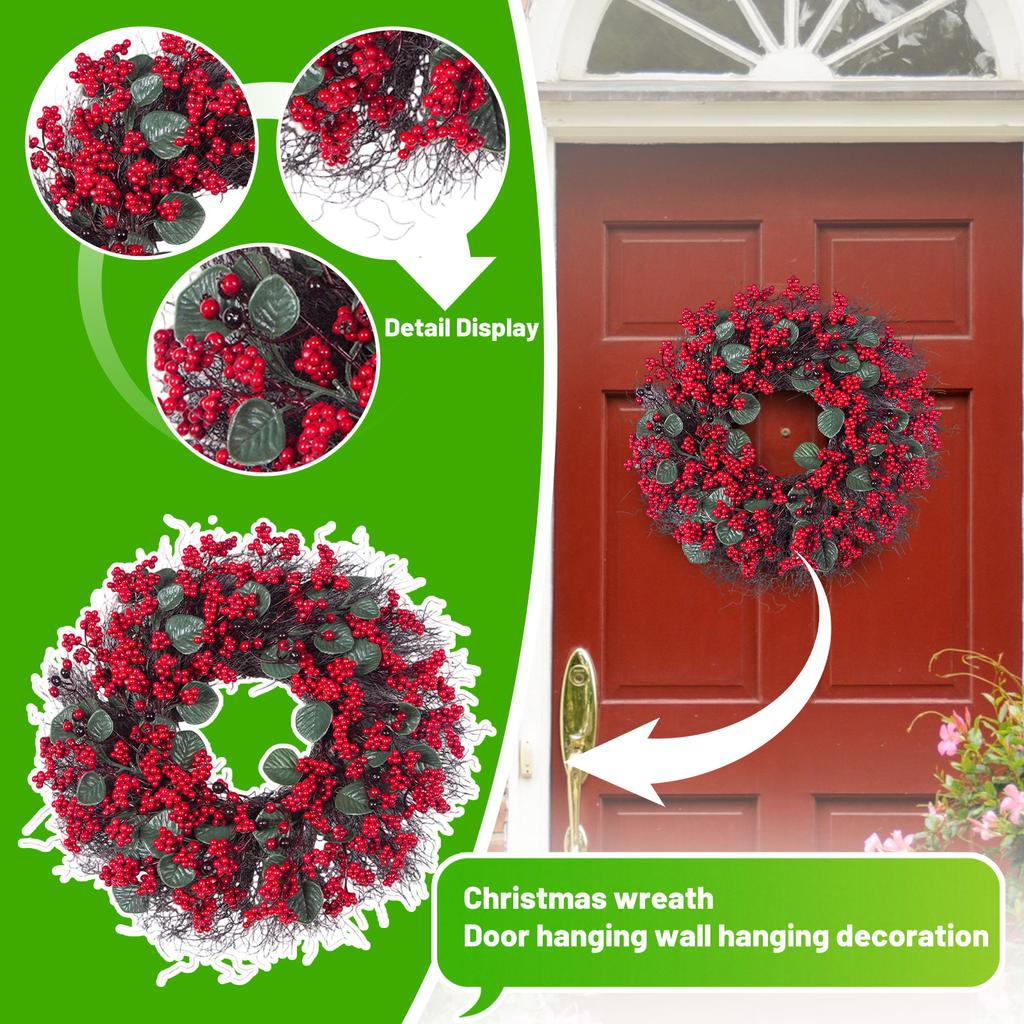 Festive Christmas Decoration Wreath Holiday Decoration Candlestick Garland