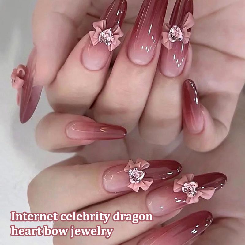 5 шт. DIY украшения для ногтей 3D лента бант блестящие кристаллы любящее сердце сверла для ногтей для маникюра дизайн аксессуар
