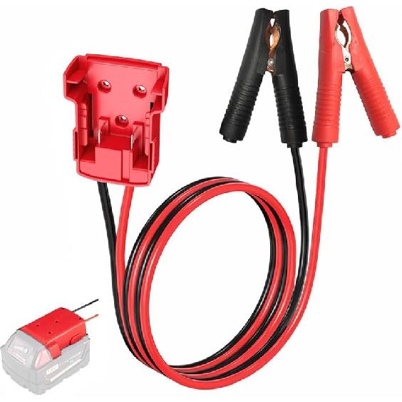 Jumper Cables With Adapter Compatible With Mil.Waukee M18 18V Battery Jumper Starter, Automotive Booster Cables 2Ft 8AWG Cable Power Tool Line,