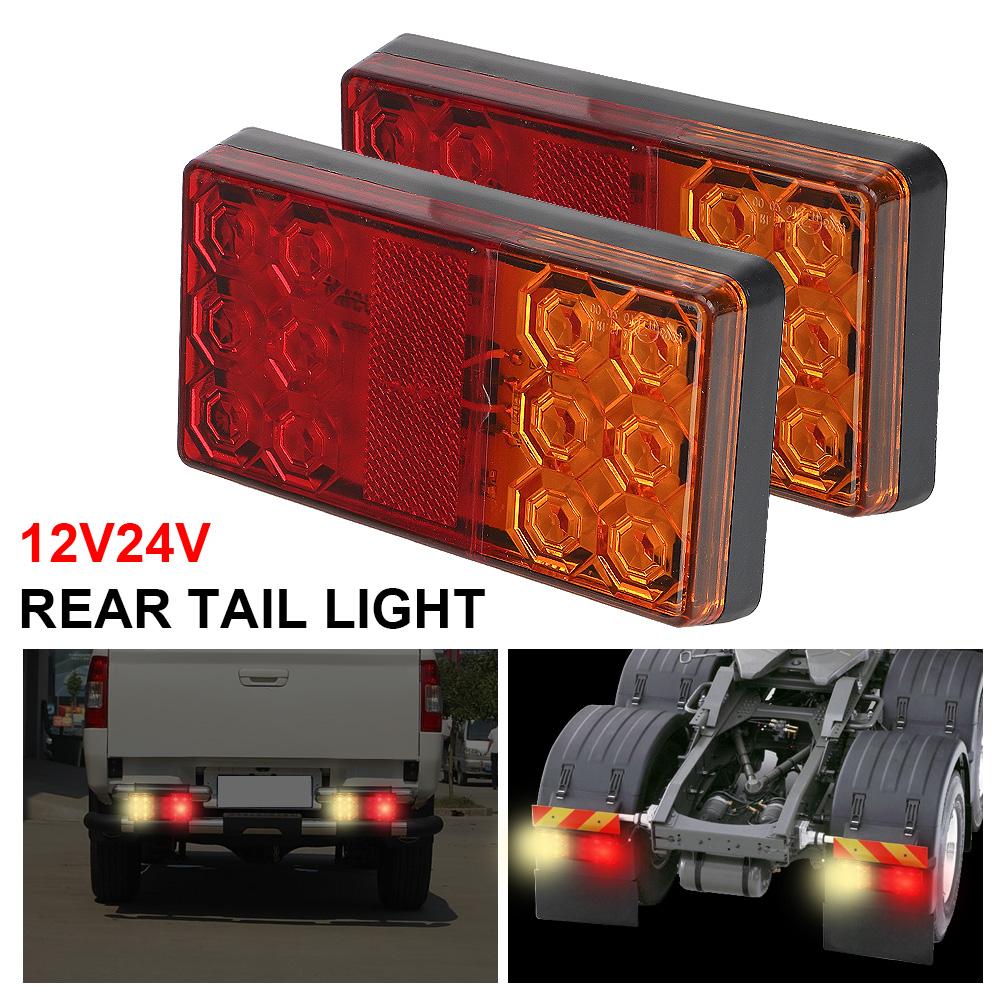 Светодиодный задний фонарь для автомобиля, грузовика, 1 пара, задний стоп-сигнал, задний фонарь для прицепа, каравана
