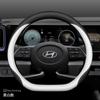 Кожаная накладка на руль автомобиля для Hyundai Tucson Kona I10 I20 I30 Ix35 Ioniq 5 6 Palisade Santafe Elantra Sonata Creta Nexo WW66