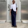 Женские весенне-летние однотонные модные тонкие юбки-трубы с высокой талией, элегантные офисные длинные юбки QT2358