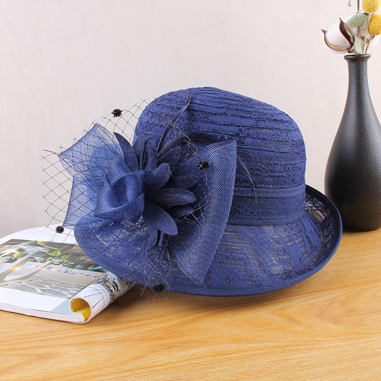 Temperament Flower Lace Top Hat Ladies Summer Sun Hat Fashion Dome Versatile Curling Basin Hat