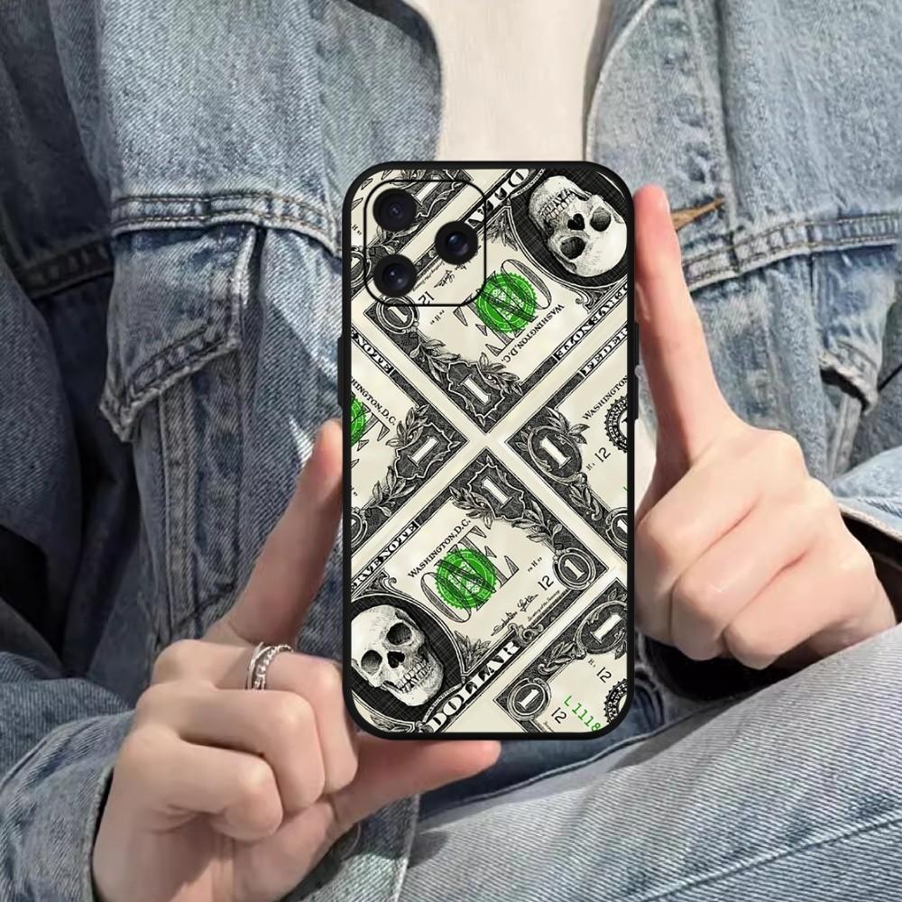 Роскошный забавный чехол для телефона в виде доллара США для Samsung S20 S21 S22 S23 S24 Note 20 4G 5G Plus Ultra Black Soft Shell