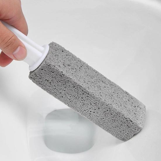 Пемза для чистки унитаза с эргономичной ручкой, натуральный абразив, средство от известкового налета, удалитель пятен с унитаза, чистящая щетка