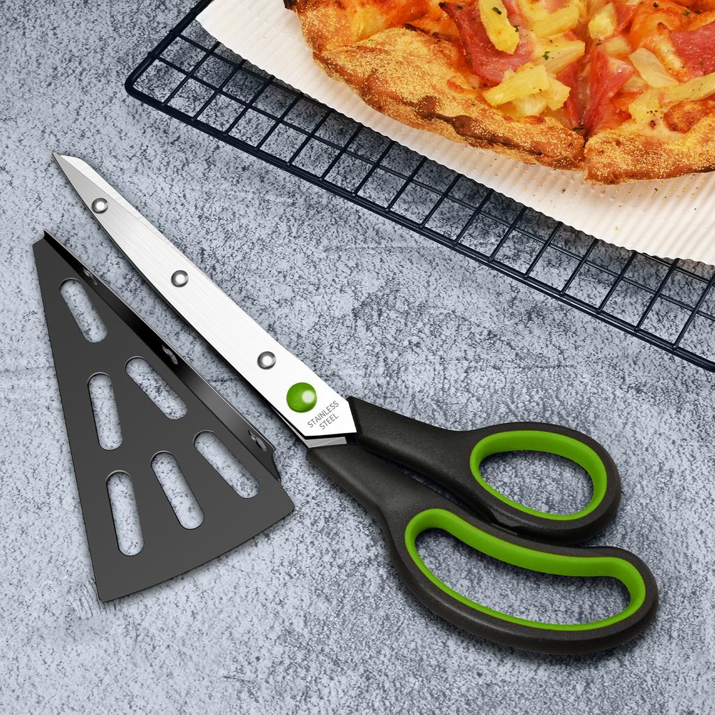 Stainless steel detachable pizza shears Creative baking tools Shears Household kitchen shears spatula shears 2-in-1 baking 1