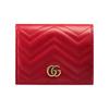 Серия GG Marmont Marmont Золотой Логотип Двойное Складывание Клапан Стеганая Кожаная Картхолдер Кошелек Женский кошелек Красный 466492-DTD1T-6433