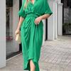 Stylish Summer Girl Dress With Shirt Collar In Polyester For Casual Wear