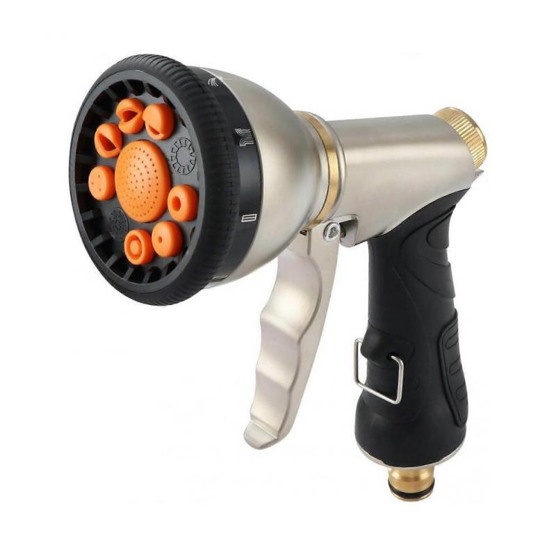 Metal Garden Watering Gun, High Pressure Water Gun, 9 Adjustable Patterns