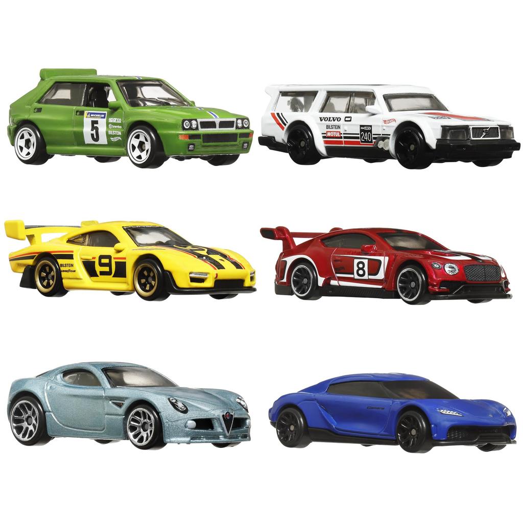 Hot Wheels Euro Style из 6 игрушечных машинок для детей от 3 лет и старше HRX56, набор из 6 штук