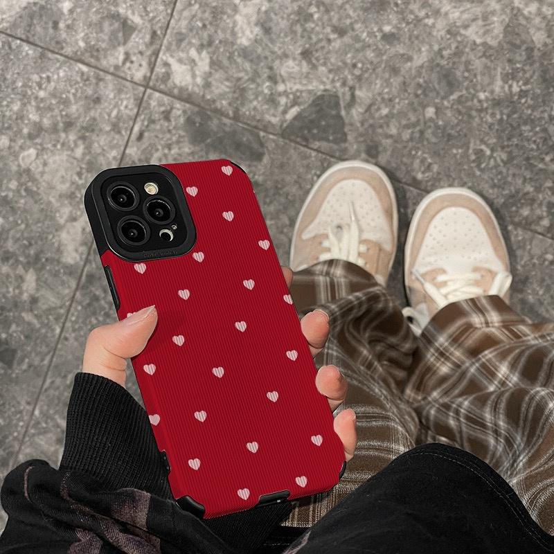 Moskado в корейском стиле, модный чехол для телефона с красным сердечком для Iphone 14 12 11 13 Pro Max X Xr Xs Max 14 7 8plus, мягкая задняя крышка из ТПУ