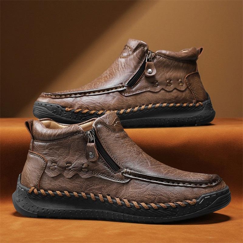 Plus Size 39-48 Men's High-top Casual Shoes Handmade Shoes Casual Sneakers