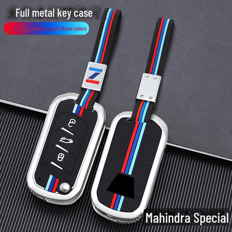 Защитный чехол для автомобильного ключа Mahindra: Металлический корпус пульта дистанционного управления с полным покрытием