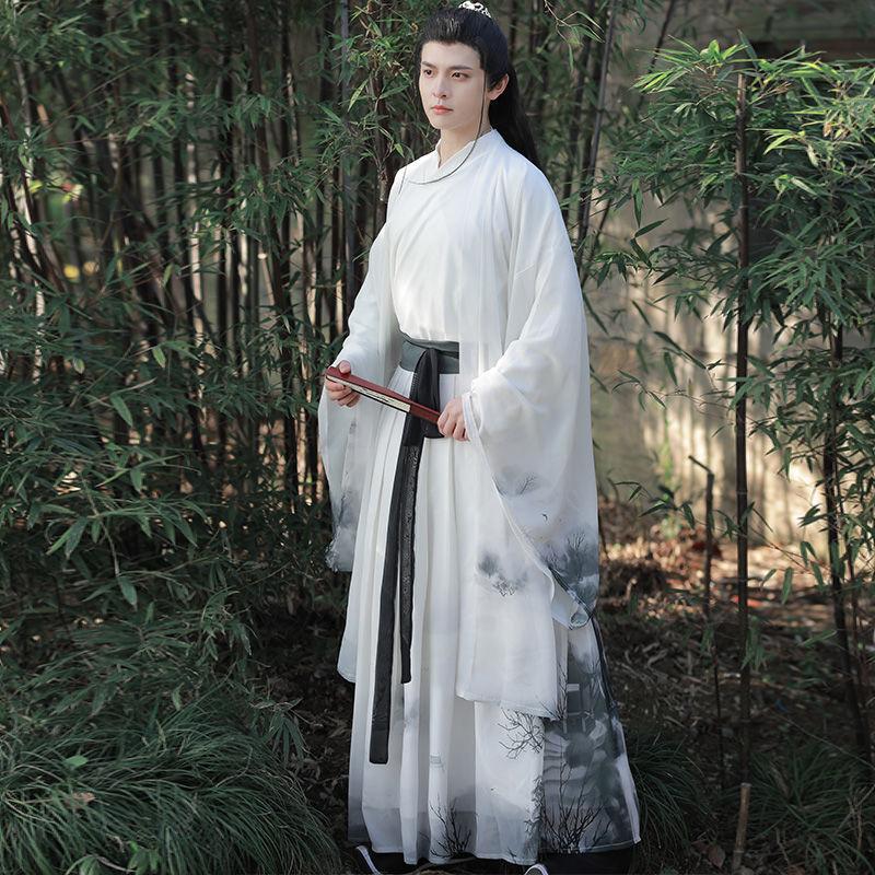 Hanfu Chinese Wei-Jin Style Couples Hanfu Suit Printed Hanfu