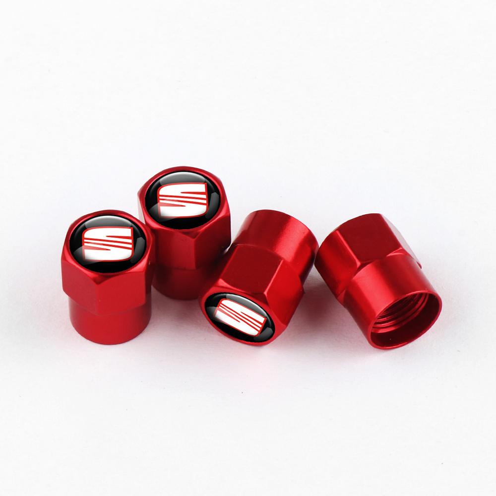 TBID8 4Pcs Metal Car Styling 3D Wheel Tire Valve Caps Stem Cover Accessories For Seat FR Cupra Tarraco Ateca Toledo Leon Ibiza Cordoba