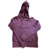 Polo Sweater FW24 Cable Knit Zipper Hoodie Long Sleeve Knit Kids Sweater Purple 313916533-006